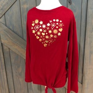 ⭐️BOGO⭐️Girls Cat & Jack Red Heart Long Sleeve Top